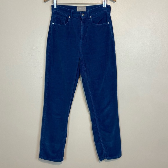 EVERLANE High Rise Baby Corduroy Blue Pants - Picture 5 of 10